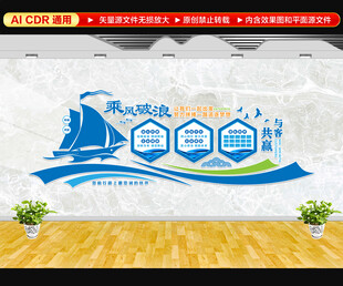 乘风破浪企业文化墙