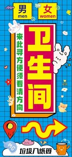 卡通卫生间指示标