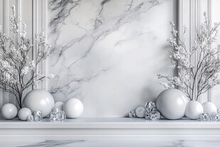 简约大理石背景的装饰摆件