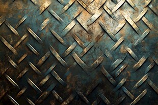 金属菱格纹锈蚀背景纹理