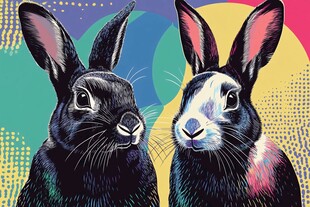 双兔插画 多彩灵动萌态