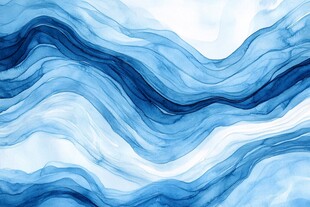蓝色流动波纹抽象艺术背景