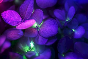 梦幻紫调绣球花特写