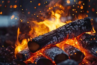 熊熊燃烧的篝火画面