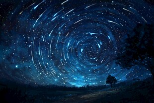 梦幻星轨下的静谧夜色