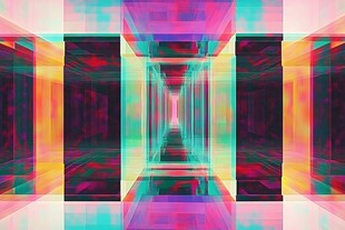 炫彩几何空间隧道