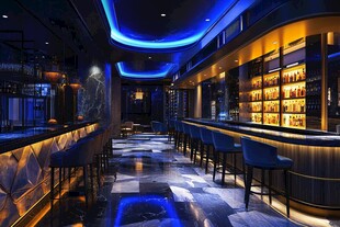 时尚炫酷的现代酒吧空间