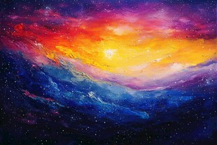 梦幻绚丽的宇宙星空图景