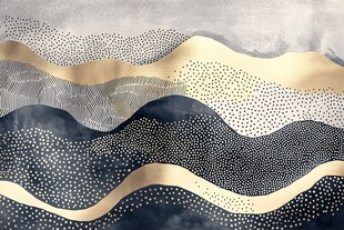 黑金波浪纹理抽象艺术图