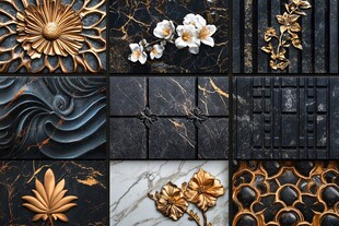 黑金浮雕装饰图案集合