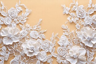 白色蕾丝花卉装饰图案