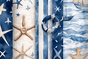 海洋主题航海风图案设计