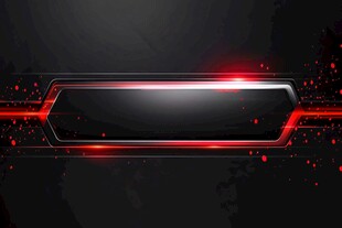 黑色背景红边科技风边框