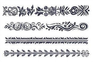 复古花卉装饰花边图案集