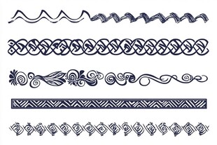 复古风多样装饰性线条图案