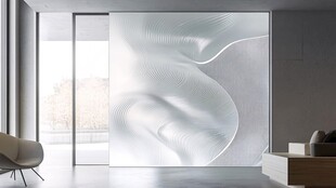 现代简约风艺术玻璃隔断