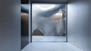 未来感金属波浪纹理空间