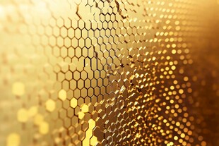 金色蜂窝纹理背景