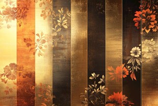复古花卉条纹背景图案