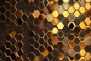 金色六边形金属质感背景