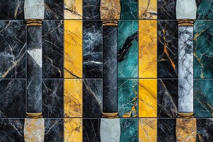 多彩大理石瓷砖墙面效果