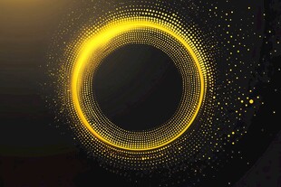 金色粒子环绕圆形动感背景