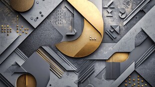 金属几何立体抽象艺术图案