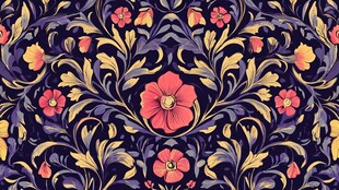 复古花卉图案精美壁纸