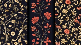 复古花卉图案背景纹理