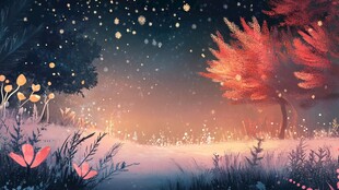 梦幻夜林 闪烁微光之景