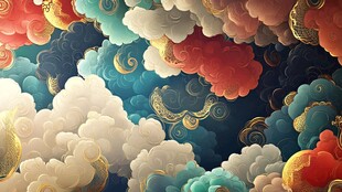 梦幻中式彩云祥瑞景象