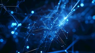 科技感蓝色线条粒子背景图