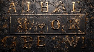 复古金属质感字母文字