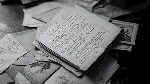 旧书信堆叠 尽显岁月痕迹