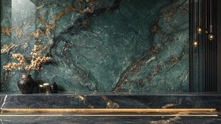 墨绿奢石墙面装饰设计