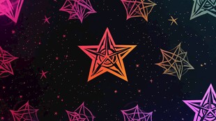 梦幻五角星形星空背景图