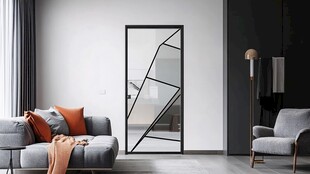 现代简约风客厅玻璃门设计