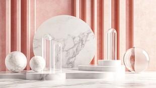 现代简约大理石几何摆件展示