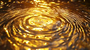 金色水波涟漪特写