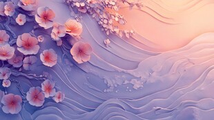 春日繁花海浪梦幻景象