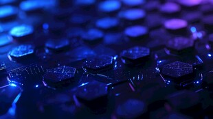 科技感六边形元件微观画面