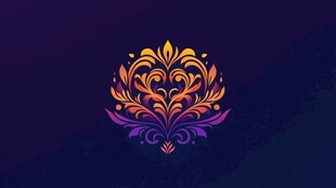 华丽花卉图案标志设计