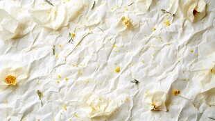 干花铺于皱纸的唯美画面