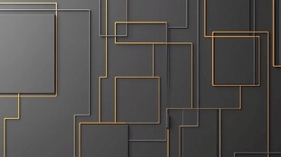 黑色背景金色框几何图案