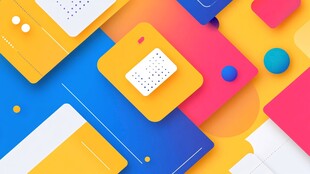 多彩几何形状拼接创意画面