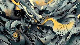 未来机械风抽象艺术画面