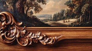 古典画框与风景画局部