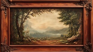 古典森林风景油画