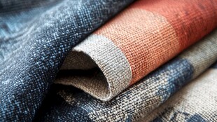 多彩织物纹理特写