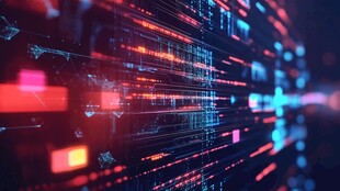 科技数据流动的绚丽画面